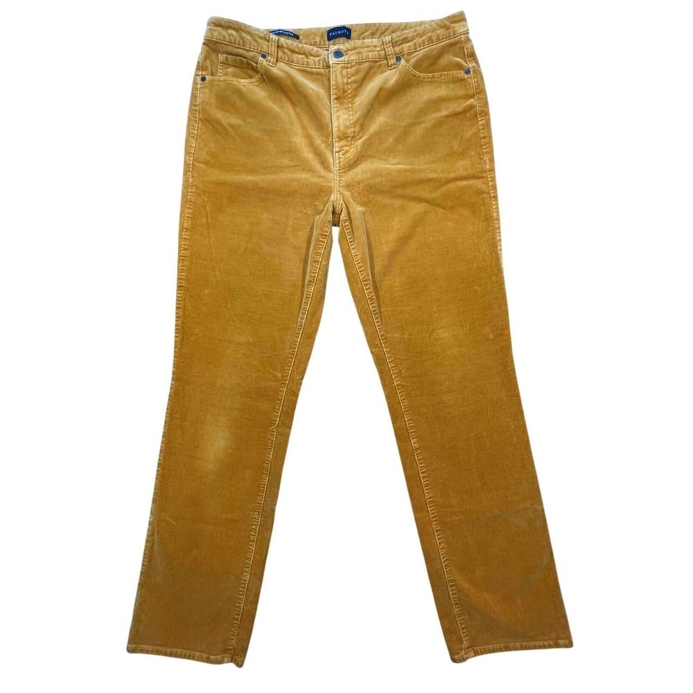 Talbots Tan Mustard Corduroy Straight Leg Pant Women Size 14